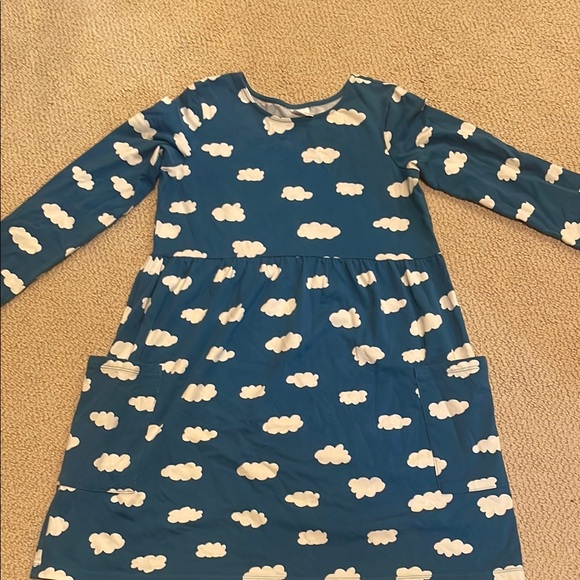 Hanna Andersson Blue Long Sleeve Crew Neck Sundress - Picture 1 of 2